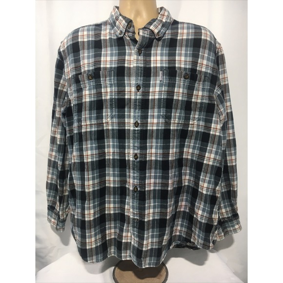 Carhatt Men's Plaid Shirt W/pockets Flannel Size XL - Picture 1 of 7